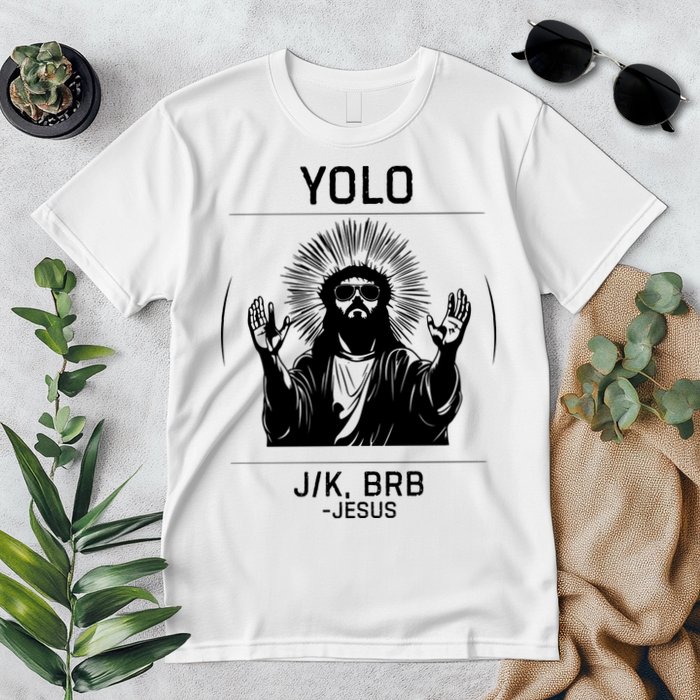 Funny Christian Easter Jesus Yolo Jk Brb Premium T-Shirt