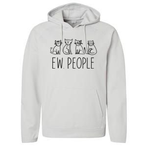 Funny Cat Ew People Cat Design, Cool Cat Tee Performance Fleece Hoodie