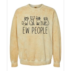 Funny Cat Ew People Cat Design, Cool Cat Tee Colorblast Crewneck Sweatshirt