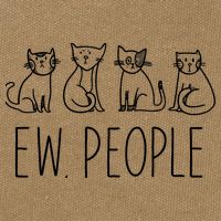 Funny Cat Ew People Cat Design, Cool Cat Tee Cotton Canvas Backpack