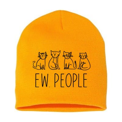 Funny Cat Ew People Cat Design, Cool Cat Tee Short Acrylic Beanie