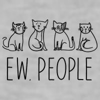 Funny Cat Ew People Cat Design, Cool Cat Tee Ladies PosiCharge Tri-Blend Wicking Tank
