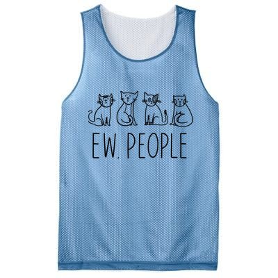 Funny Cat Ew People Cat Design, Cool Cat Tee Mesh Reversible Basketball Jersey Tank