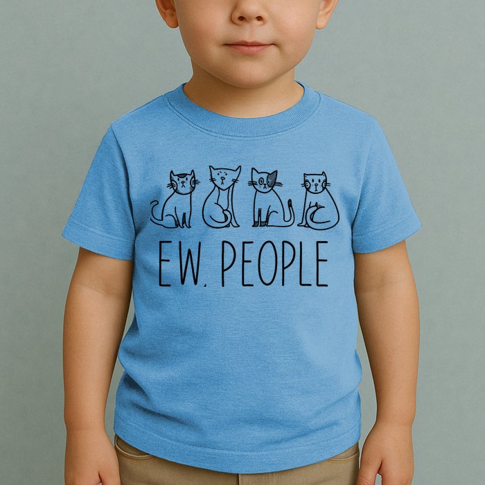 Funny Cat Ew People Cat Design, Cool Cat Tee Toddler T-Shirt
