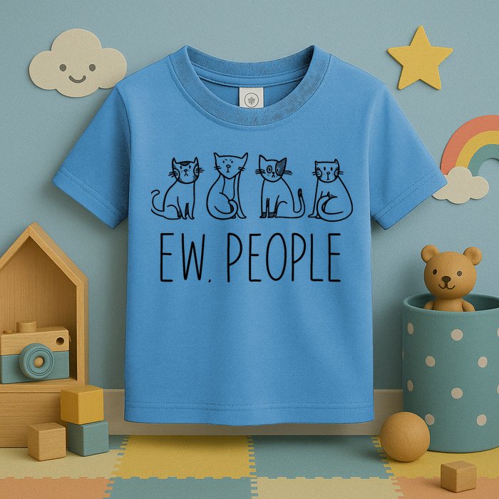 Funny Cat Ew People Cat Design, Cool Cat Tee Toddler T-Shirt