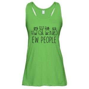 Funny Cat Ew People Cat Design, Cool Cat Tee Ladies Essential Flowy Tank