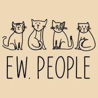 Funny Cat Ew People Cat Design, Cool Cat Tee Drawstring Bag