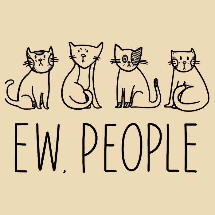 Funny Cat Ew People Cat Design, Cool Cat Tee Drawstring Bag