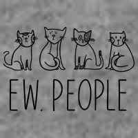 Funny Cat Ew People Cat Design, Cool Cat Tee 7-Panel Snapback Hat