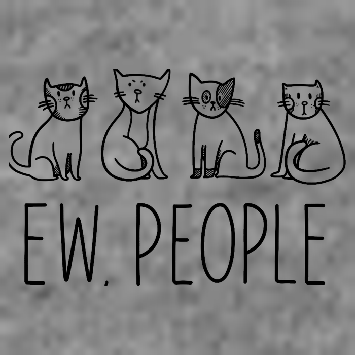 Funny Cat Ew People Cat Design, Cool Cat Tee 7-Panel Snapback Hat