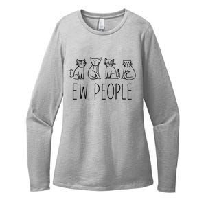 Funny Cat Ew People Cat Design, Cool Cat Tee Womens CVC Long Sleeve Shirt