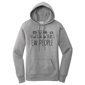 Funny Cat Ew People Cat Design, Cool Cat Tee Women's Pullover Hoodie