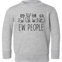 Funny Cat Ew People Cat Design, Cool Cat Tee Toddler Sweatshirt