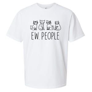 Funny Cat Ew People Cat Design, Cool Cat Tee Sueded Cloud Jersey T-Shirt