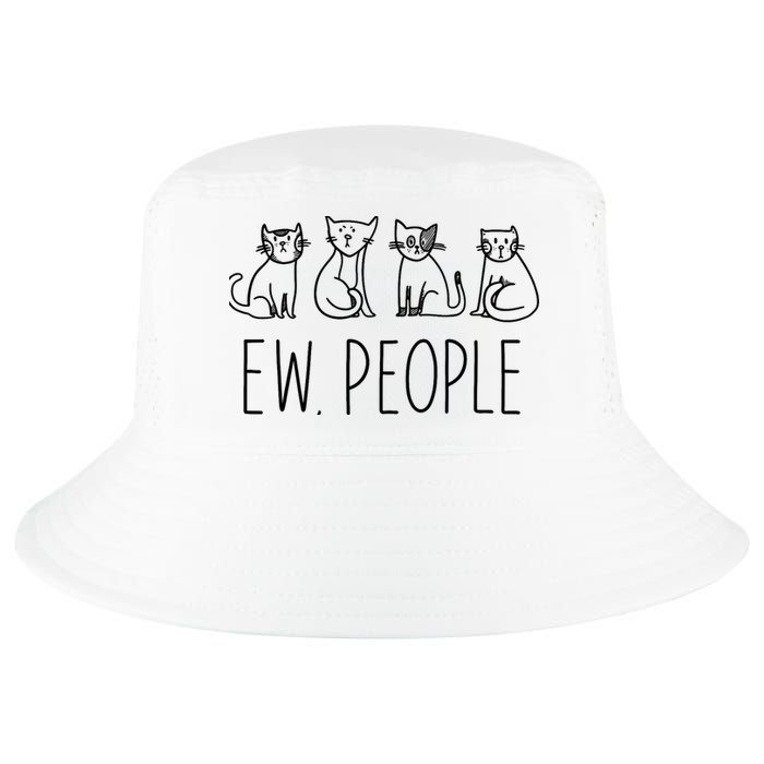 Funny Cat Ew People Cat Design, Cool Cat Tee Cool Comfort Performance Bucket Hat