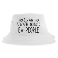 Funny Cat Ew People Cat Design, Cool Cat Tee Sustainable Bucket Hat