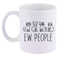 Funny Cat Ew People Cat Design, Cool Cat Tee 11oz C Handle Ceramic Mug