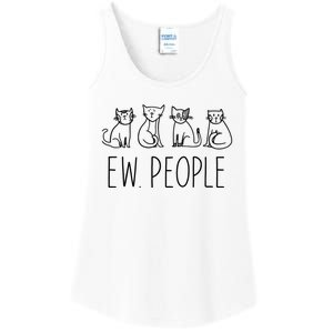 Funny Cat Ew People Cat Design, Cool Cat Tee Ladies Essential Tank