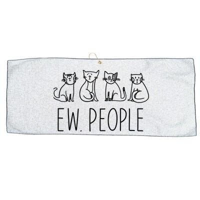 Funny Cat Ew People Cat Design, Cool Cat Tee Large Microfiber Waffle Golf Towel