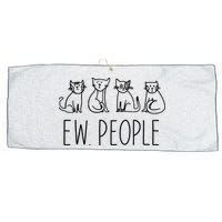 Funny Cat Ew People Cat Design, Cool Cat Tee Large Microfiber Waffle Golf Towel