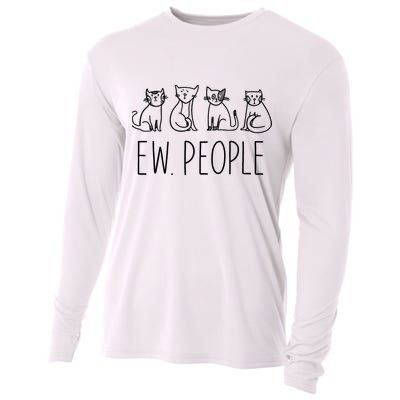 Funny Cat Ew People Cat Design, Cool Cat Tee Cooling Performance Long Sleeve Crew