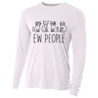 Funny Cat Ew People Cat Design, Cool Cat Tee Cooling Performance Long Sleeve Crew