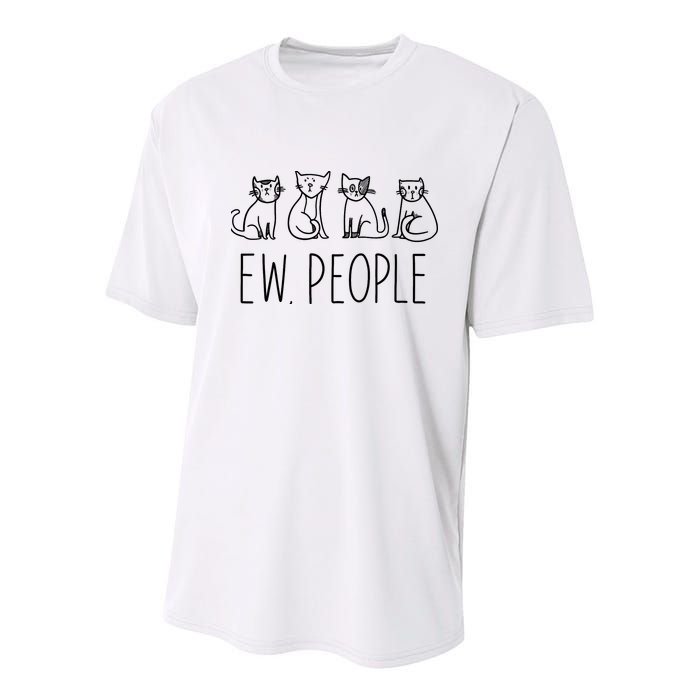 Funny Cat Ew People Cat Design, Cool Cat Tee Youth Performance Sprint T-Shirt
