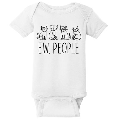 Funny Cat Ew People Cat Design, Cool Cat Tee Baby Bodysuit