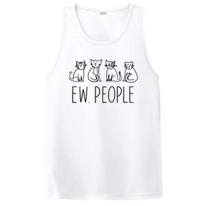 Funny Cat Ew People Cat Design, Cool Cat Tee PosiCharge Competitor Tank