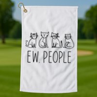 Funny Cat Ew People Cat Design, Cool Cat Tee Golf Towel