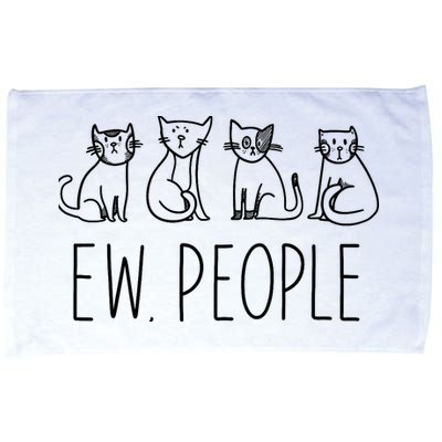 Funny Cat Ew People Cat Design, Cool Cat Tee Microfiber Hand Towel
