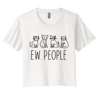 Funny Cat Ew People Cat Design, Cool Cat Tee Crop Top