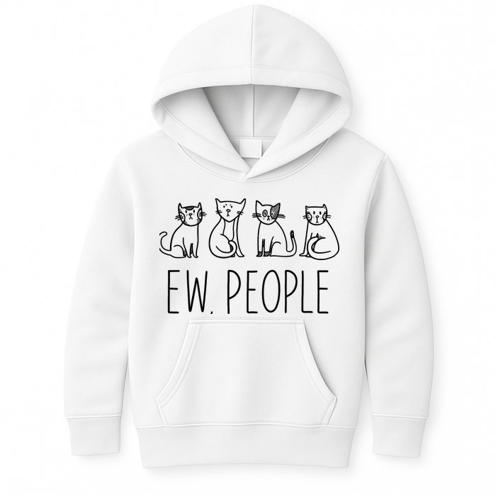 Funny Cat Ew People Cat Design, Cool Cat Tee Kids Hoodie