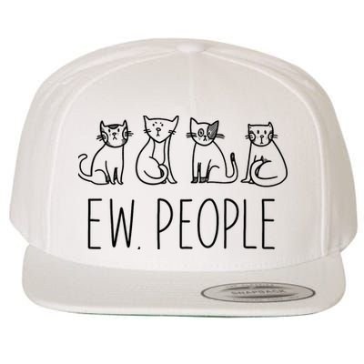 Funny Cat Ew People Cat Design, Cool Cat Tee Wool Snapback Cap