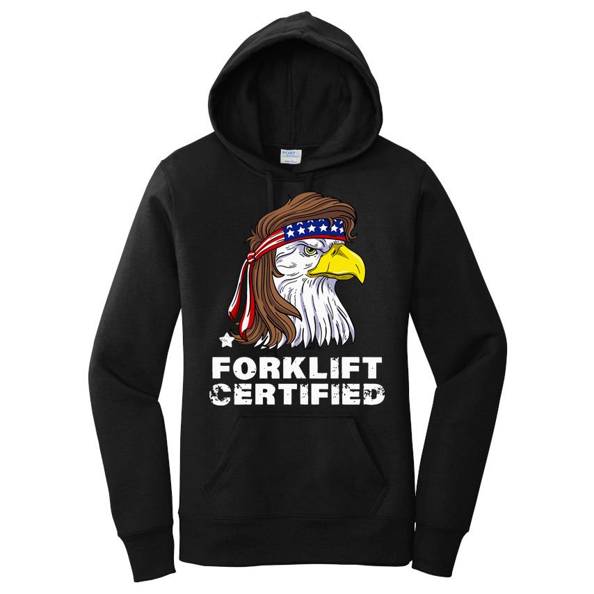 Forklift Certified Eagle Mullet USA Fork Lift Forklift Women's Pullover Hoodie