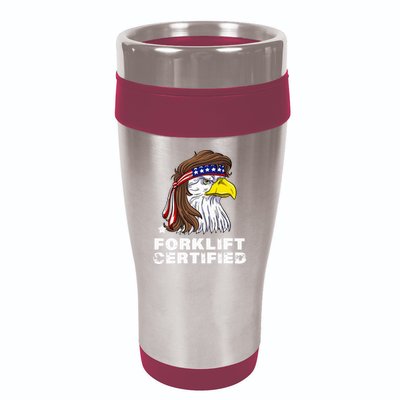 Forklift Certified Eagle Mullet USA Fork Lift Forklift 16oz Travel Tumbler