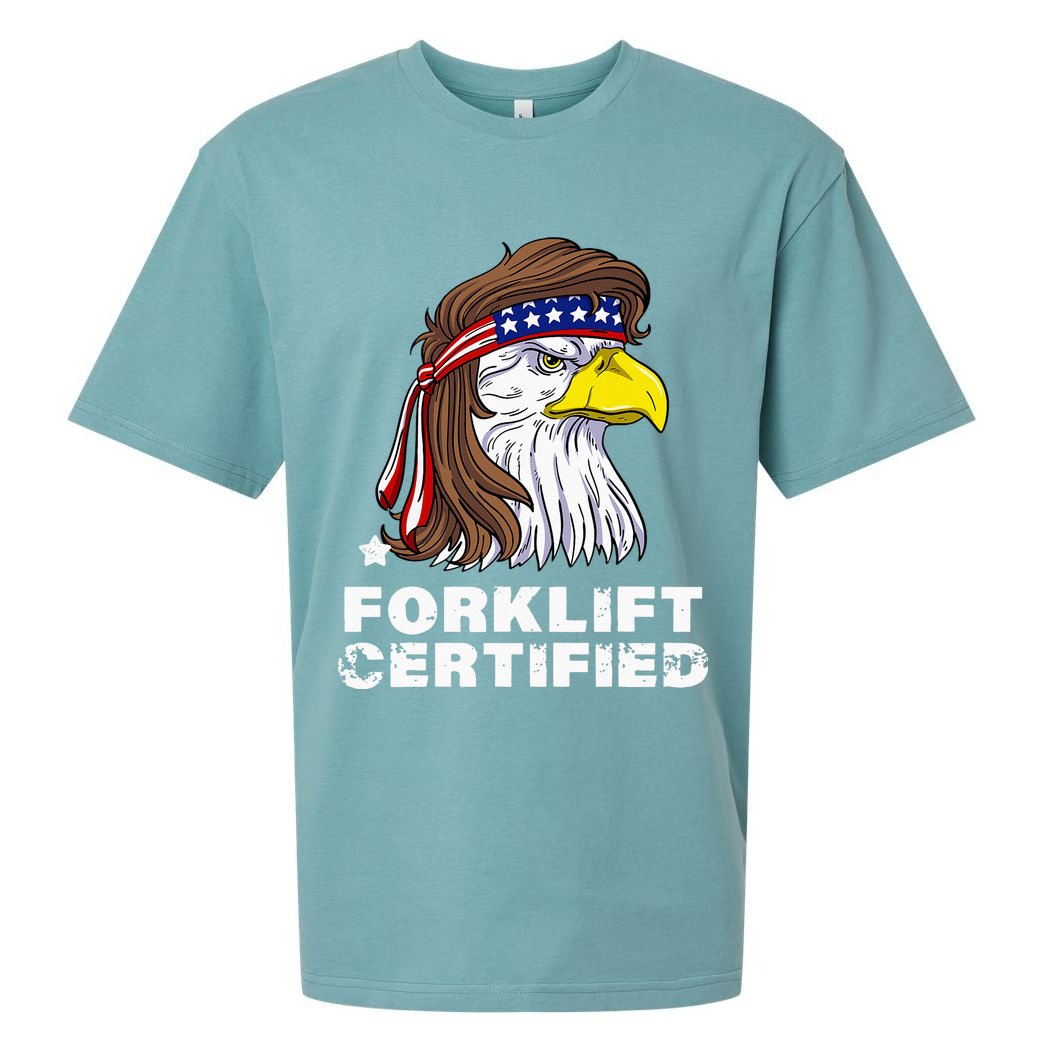 Forklift Certified Eagle Mullet USA Fork Lift Forklift Sueded Cloud Jersey T-Shirt