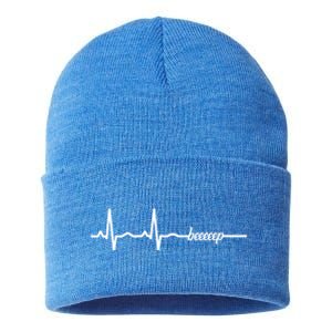 Funny Cool Ecg Ekg Cpr First Aid Medicine Gift Sustainable Knit Beanie