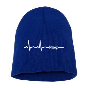 Funny Cool Ecg Ekg Cpr First Aid Medicine Gift Short Acrylic Beanie