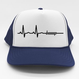 Funny Cool Ecg Ekg Cpr First Aid Medicine Gift Trucker Hat