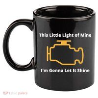 Funny Check Engine Light Car 11oz C Handle Ceramic Mug