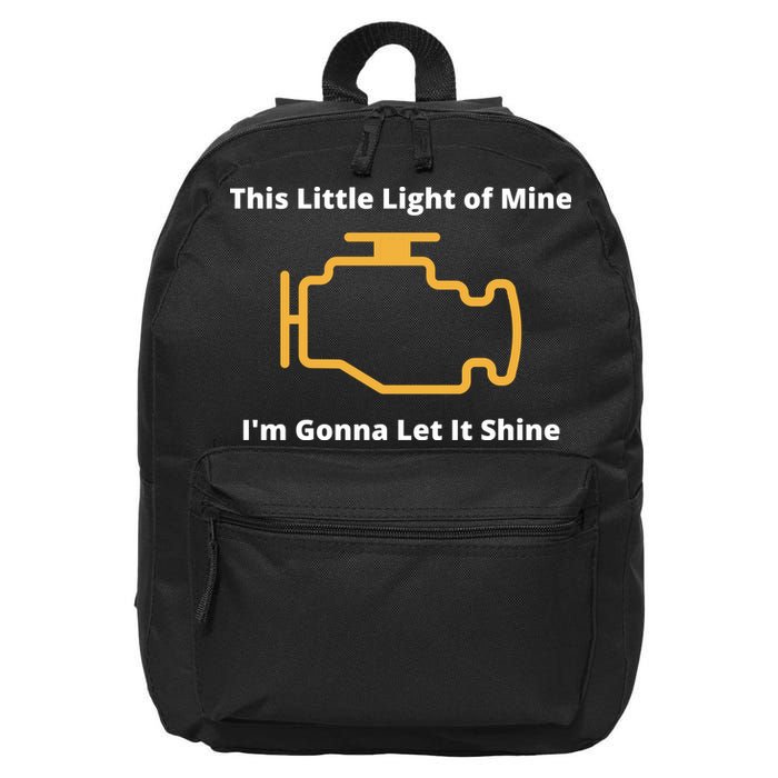 Funny Check Engine Light Car 16 in Basic Backpack