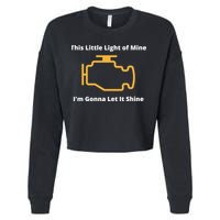 Funny Check Engine Light Car Cropped Pullover Crew