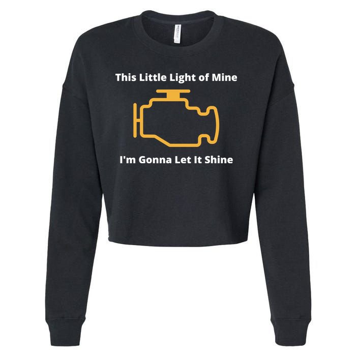 Funny Check Engine Light Car Cropped Pullover Crew