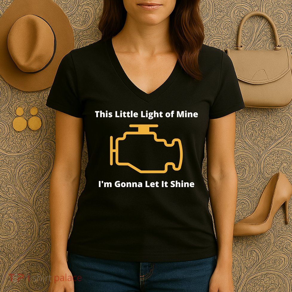 Funny Check Engine Light Car Women's V-Neck T-Shirt