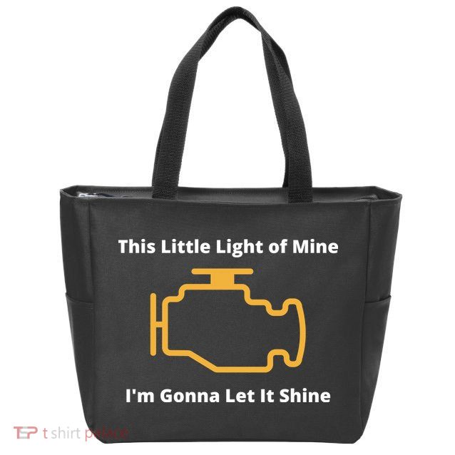 Funny Check Engine Light Car Zip Tote Bag