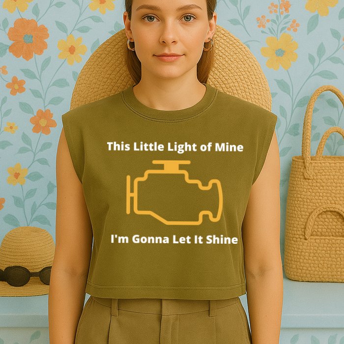 Funny Check Engine Light Car Garment-Dyed Women's Muscle Tee