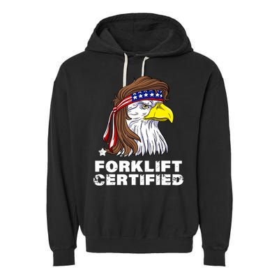 Forklift Certified Eagle Mullet Usa Fork Lift Forklift Garment-Dyed Fleece Hoodie