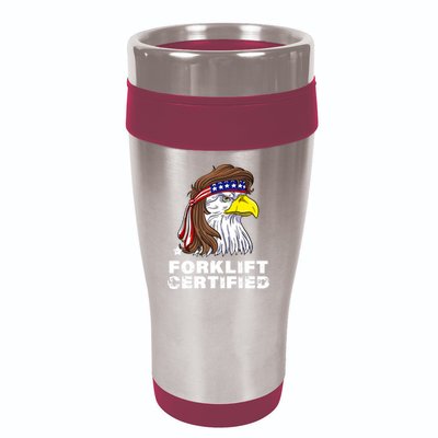 Forklift Certified Eagle Mullet Usa Fork Lift Forklift 16oz Travel Tumbler