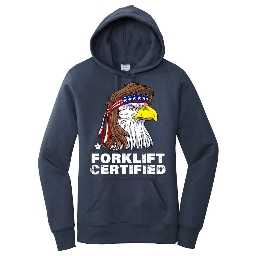 Forklift Certified Eagle Mullet Usa Fork Lift Forklift Women's Pullover Hoodie